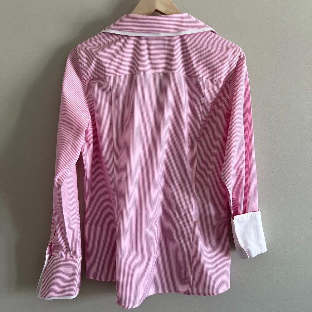 Brooks Brothers | Pink & White Striped Button-Down Shirt with Cuffs – Size 10 - Picture 2 of 7